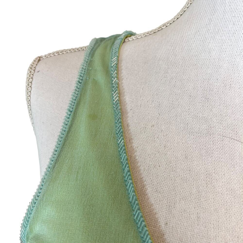 Vintage Y2K DKNY Top Mesh Green and Blue Size M - Picture 4 of 7
